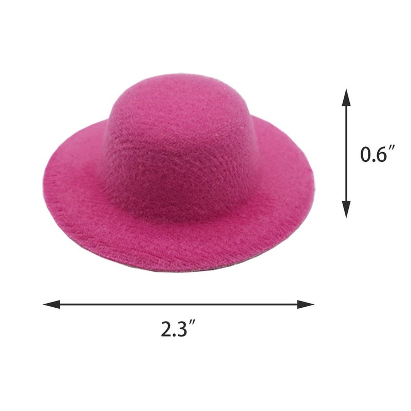 FOIBURELY 12 Colors Mini Formal Hats Miniature Doll Hats Hat for DIY Crafts Hair Accessories Decorate(2.3""/5.8cm) - Image 2